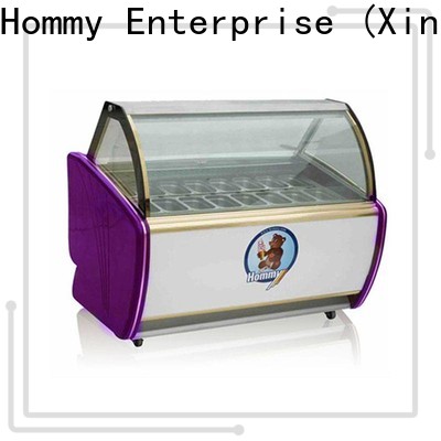 Hommy various colors ice cream showcase supplier
