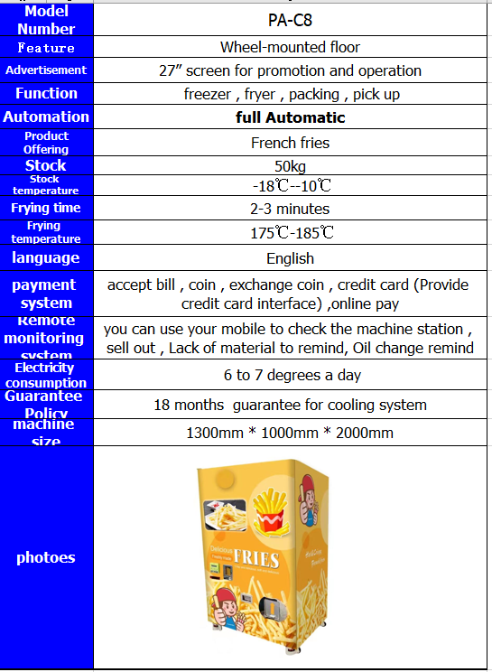 product-PA-C8 French fries Vending Machine-Hommy-img