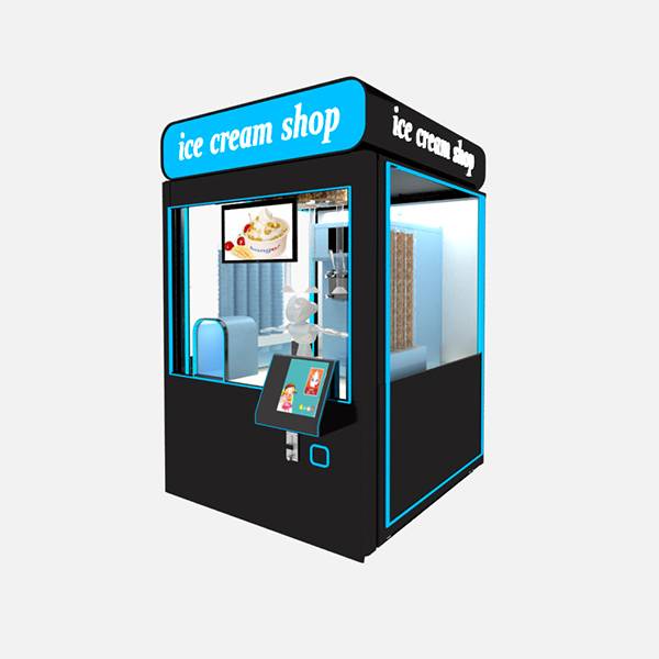 Ice cream vending machine with robot