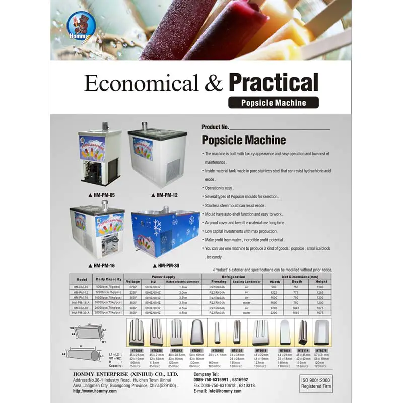 Information of Popsicle machine