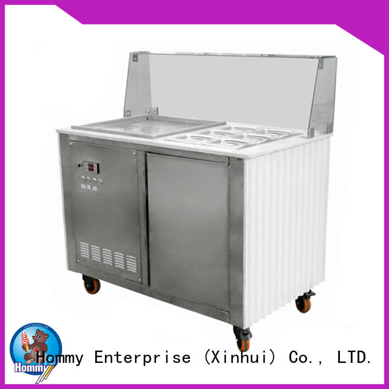 Hommy durable fried ice cream roll machine 19℃ to -22℃ for supermarket