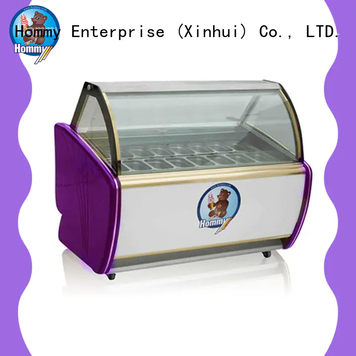 Hommy China ice cream display case wholesale for ice cream shop