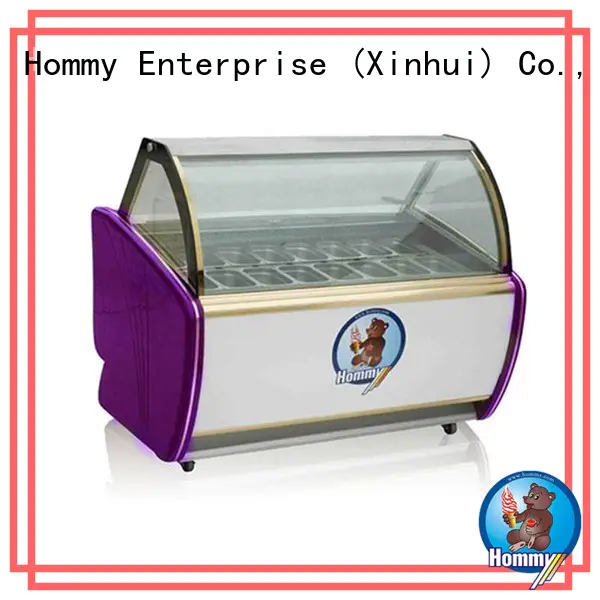 Hommy stainless steel gelato freezer factory directly sale for display ice cream