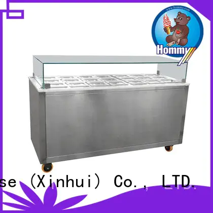 Hommy auto defrost ice cream display case from China for supermarket