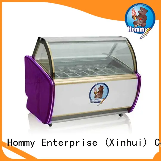 Hommy various colors ice cream display case from China for display ice cream