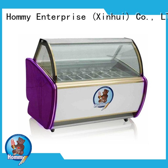 Hommy popsicle freezer personalized for ice cream shop