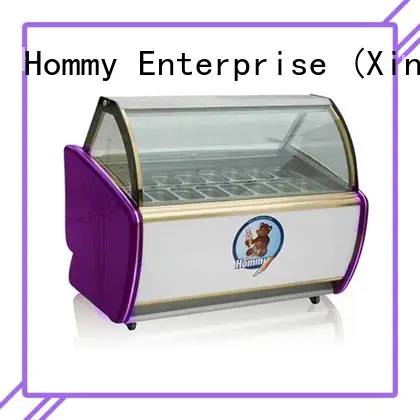 Hommy various colors ice cream display counter wholesale for supermarket