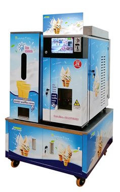 Robot vending machine selling online yummy ice cream lyrics