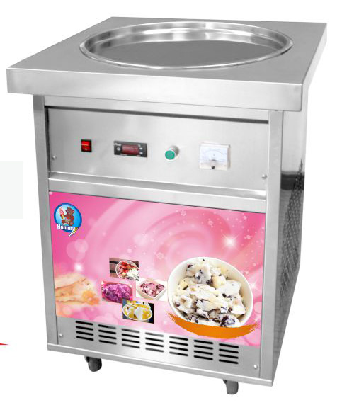 Hot Sale Thai Fried Ice Cream Roll Machine Single Round Pot