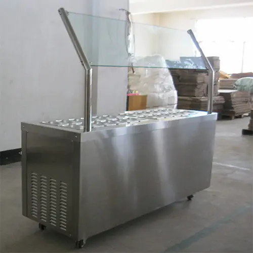 Frozen Yogurt Toppings Bar Display Cabinet With Air Cooling System