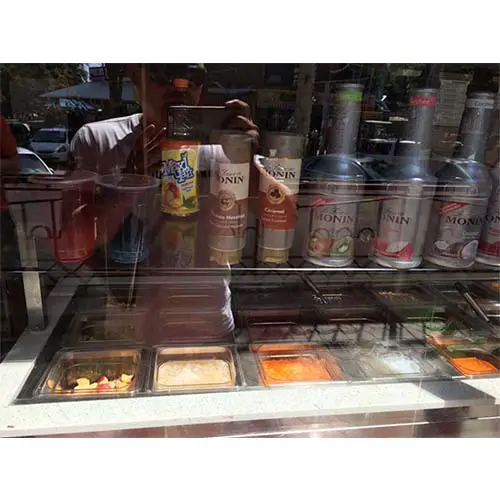 Stainless Steel Shelf Frozen Yogurt Topping Display Refrigerator