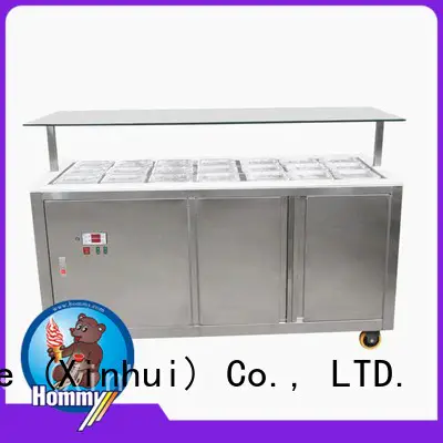 Hommy auto defrost ice cream display counter supplier for supermarket