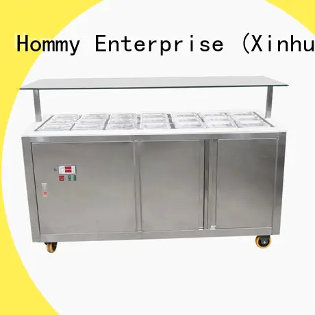Hommy showcase commercial ice cream display freezer wholesale for supermarket