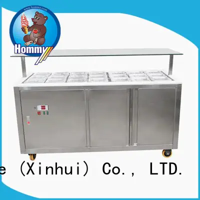 Hommy various colors commercial ice cream display freezer from China for supermarket