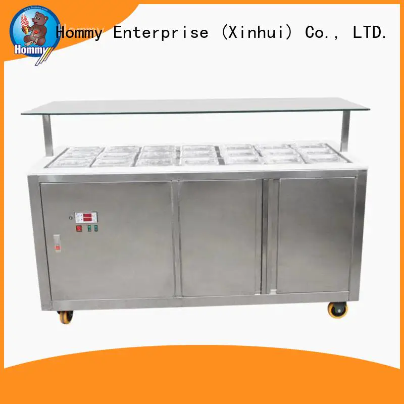 Hommy various colors commercial ice cream display freezer personalized for ice cream shop