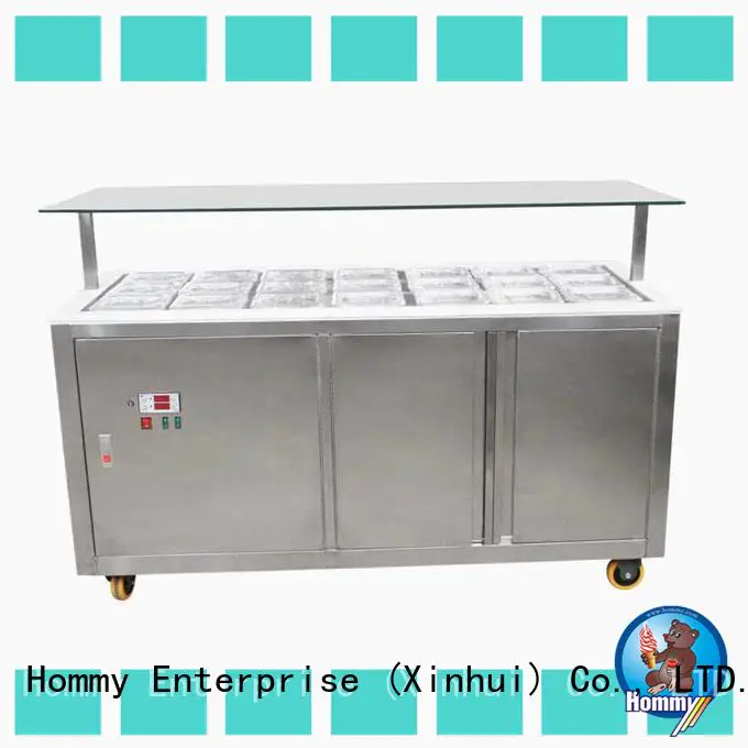 Hommy auto defrost ice cream display case factory directly sale for ice cream shop